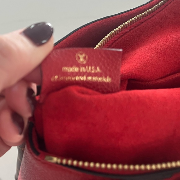 Louis Vuitton Surene MM Monogram Brown Coated Canvas & Cerise (Red) Leather Tote - Picture 9 of 17